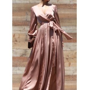 NEW Long sleeve satin maxi dress